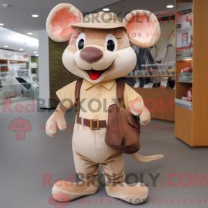 Tan Mouse maskot kostume...