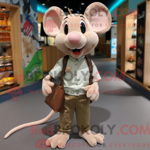Tan Mouse maskot kostume...
