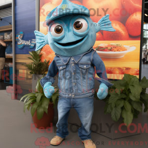 Postava maskota Cyan Fish...