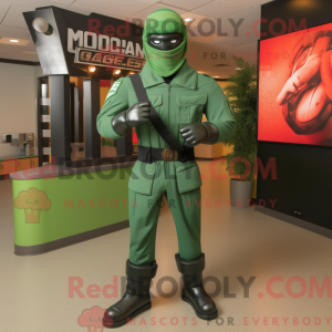 Grøn Gi Joe maskot kostume...