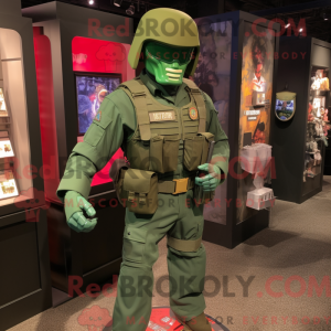 Grøn Gi Joe maskot kostume...