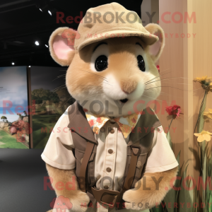 Tan Dormouse mascot costume...