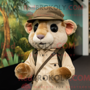 Tan Dormouse mascot costume...