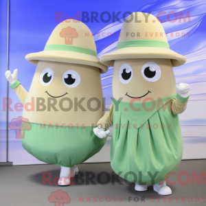 Beige grønne bønner maskot...