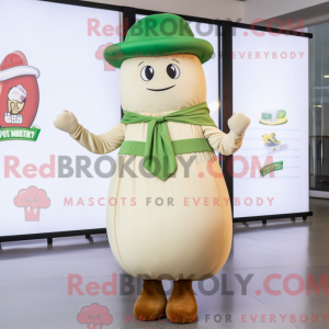 Beige Green Bean mascot...