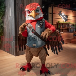Red Hawk mascot costume...