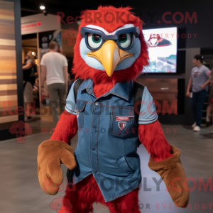 Red Hawk mascot costume...
