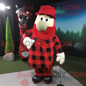 Red Golf Bag mascot costume...
