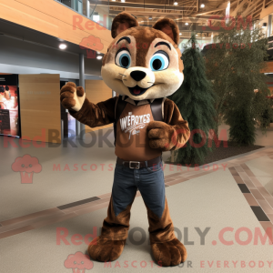 Brun Bobcat maskot kostume...