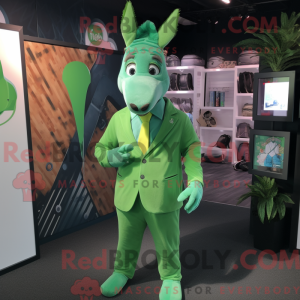 Green Donkey mascot costume...