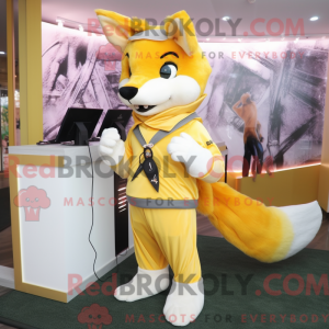 Gold Fox mascot costume...