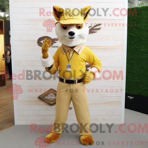 Gold Fox-maskotdraktfigur...