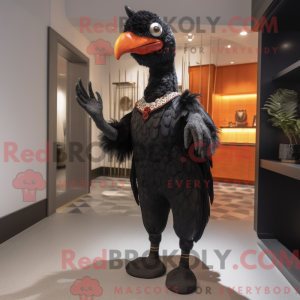 Sort Fasan maskot kostume...