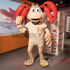 Beige Lobster Bisque mascot...