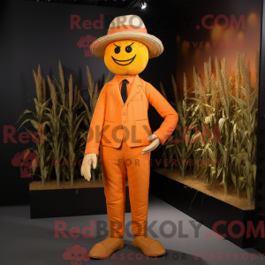 Orange Scarecrow mascot...