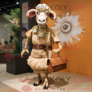 Tan Ram mascot costume...