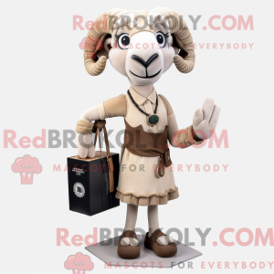 Tan Ram mascot costume...