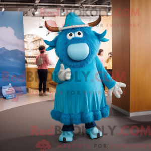 Blue Yak mascot costume...