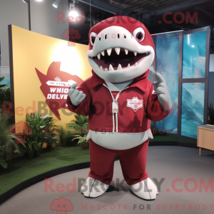 Maroon Megalodon mascot...