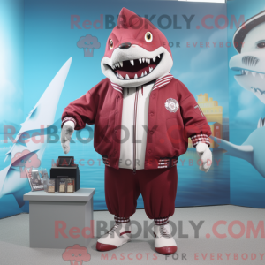 Maroon Megalodon mascot...