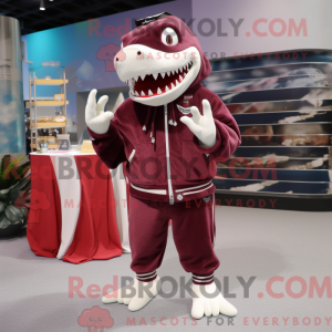 Maroon Megalodon mascot...