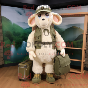 Cream Sheep mascot costume...