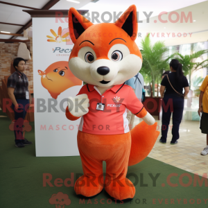 Peach Fox mascot costume...