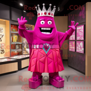 Magenta King maskot kostume...