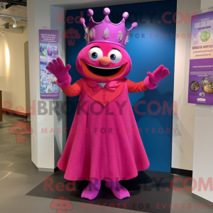 Magenta King mascot costume...