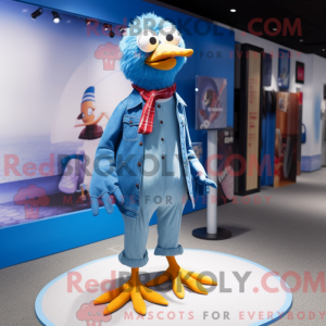 Blue Seagull maskot kostume...