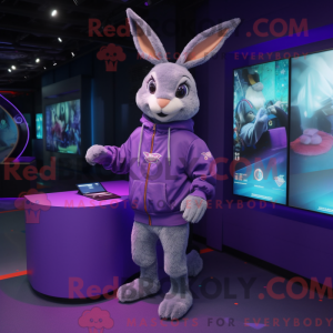 Purple Wild Rabbit mascot...