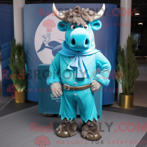 Cyan Bison Maskottchen...