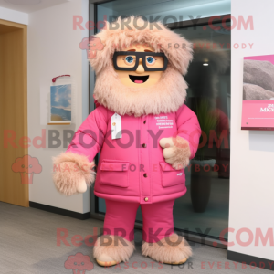 Roze Chief mascottekostuum...