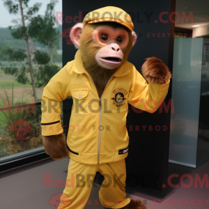 Gul Capuchin Monkey maskot...