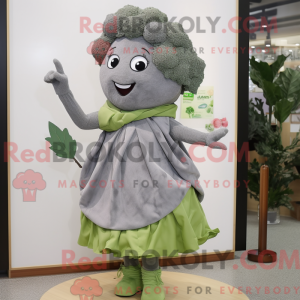 Gray Broccoli mascot...