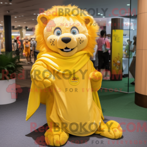 Yellow Lion mascot costume...