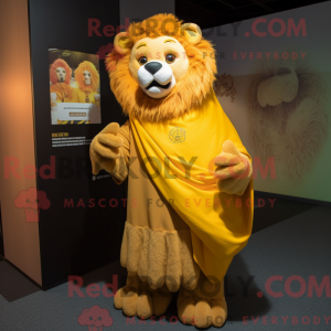 Postava maskota žlutého lva...