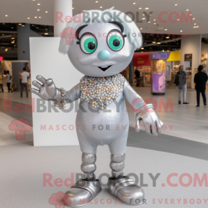 Silver Candy mascot costume...