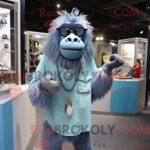 Sky Blue Baboon mascot...