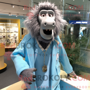 Sky Blue Baboon mascotte...