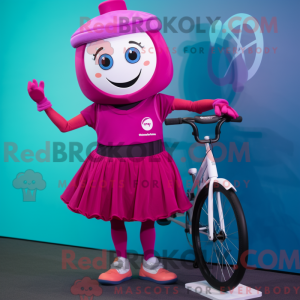 Magenta Unicyclist mascot...