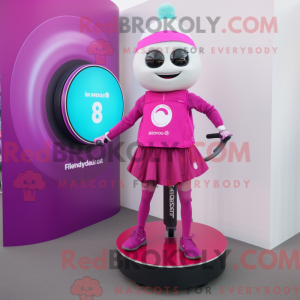 Magenta Unicyclist maskot...