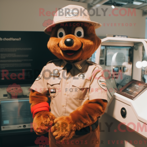 Brun Fire Fighter maskot...