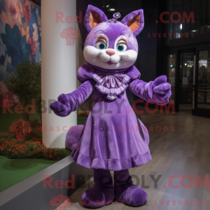 Lila Katze Maskottchen...