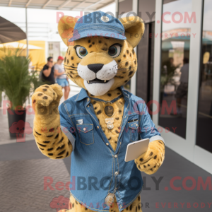 Gold Cheetah mascot costume...