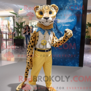 Gold Cheetah mascot costume...