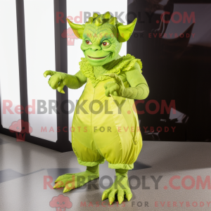 Limegrøn Gargoyle maskot...