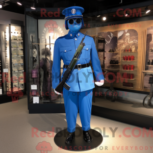 Blue Army Soldier maskot...