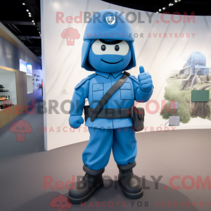 Blue Army Soldier mascot...