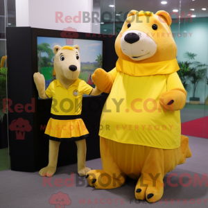 Yellow Capybara mascot...